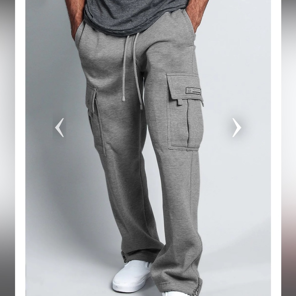 Men’s Solid Fleece Heavyweight Cargo Sweatpants